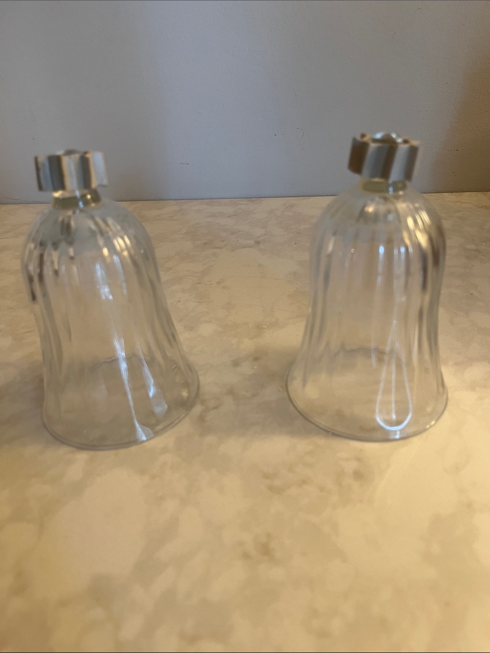 Vintage Home Interiors  Peg Candle Votive Holders Clear Glass pair